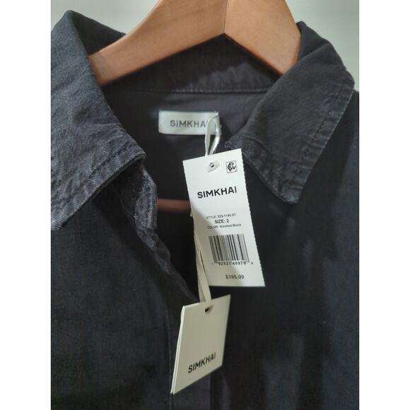 SIMKHAI Washed Black Balloon Pintuck Mini Dress NWT - Picture 3 of 6